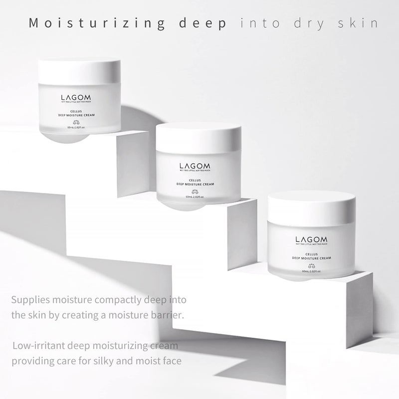 LAGOM Cellus Deep Moisture Cream Natural Moisturizer with Ceramide and D-Panthenol (B5) Smooth, Hydrating, Nourishing Protecting Cream 2.02 Fl Oz - Image 2